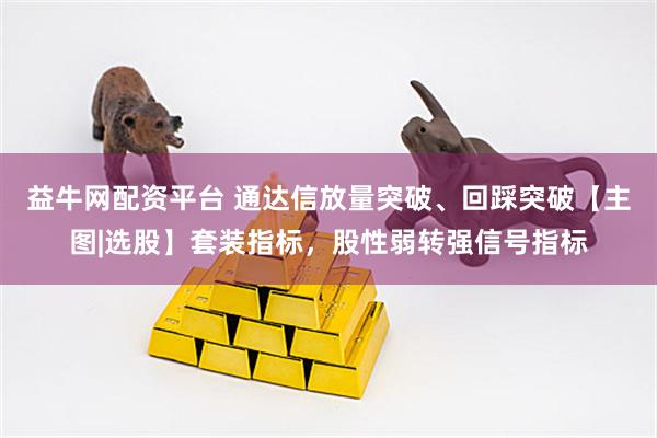 益牛网配资平台 通达信放量突破、回踩突破【主图|选股】套装指标，股性弱转强信号指标
