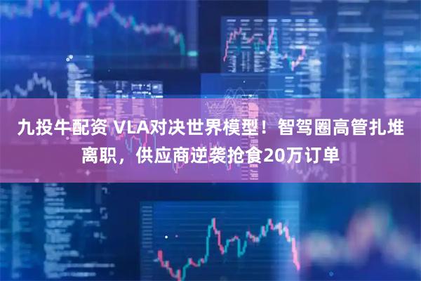 九投牛配资 VLA对决世界模型！智驾圈高管扎堆离职，供应商逆袭抢食20万订单